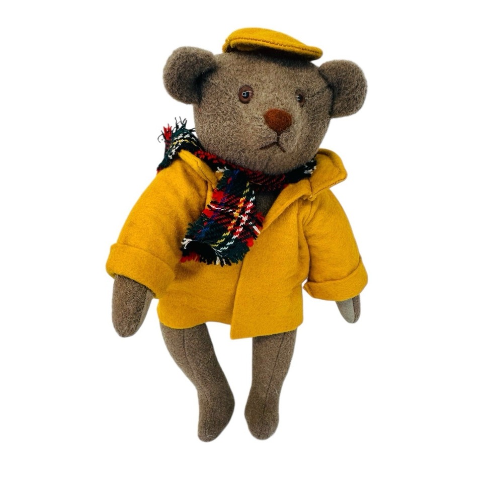 An Original By Ida Kemperman Bear With Yellow Coat,Hat, & Scarf‎ 11" Vintage